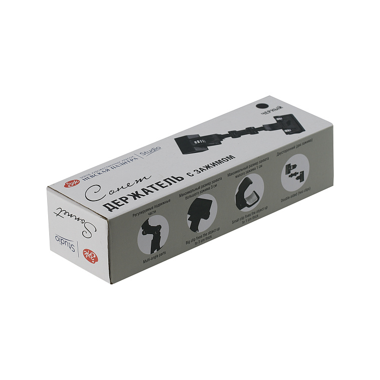 Держатель с зажимом "Сонет", пластик, черный 606x758